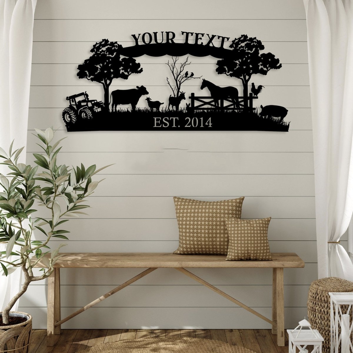 Metal Farm Sign - BrossHome Metal Wall Art