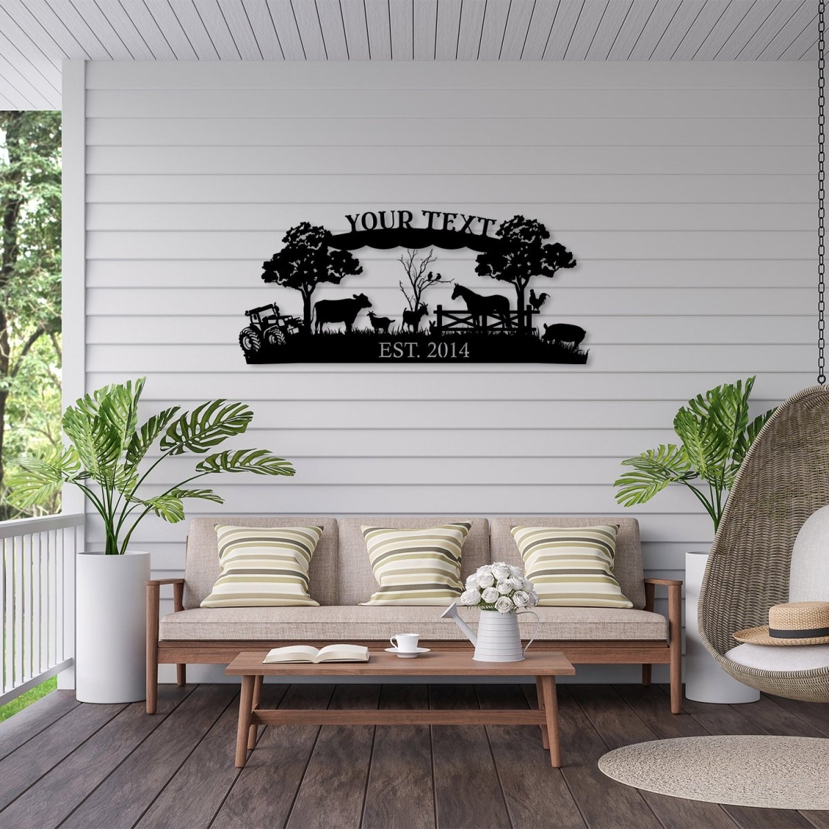 Metal Farm Sign - BrossHome Metal Wall Art