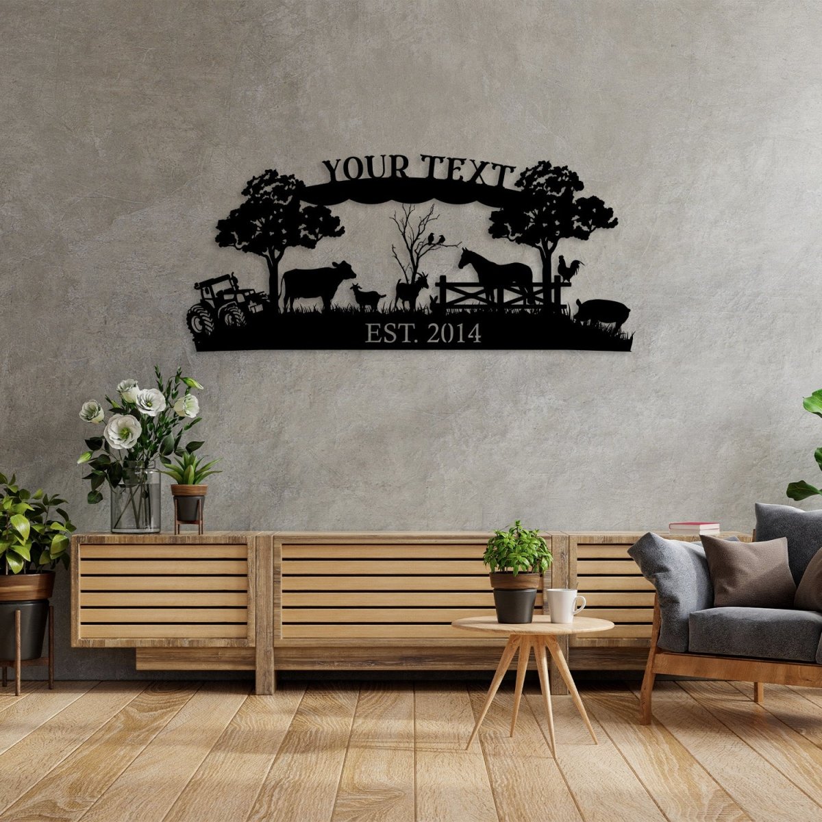Metal Farm Sign - BrossHome Metal Wall Art
