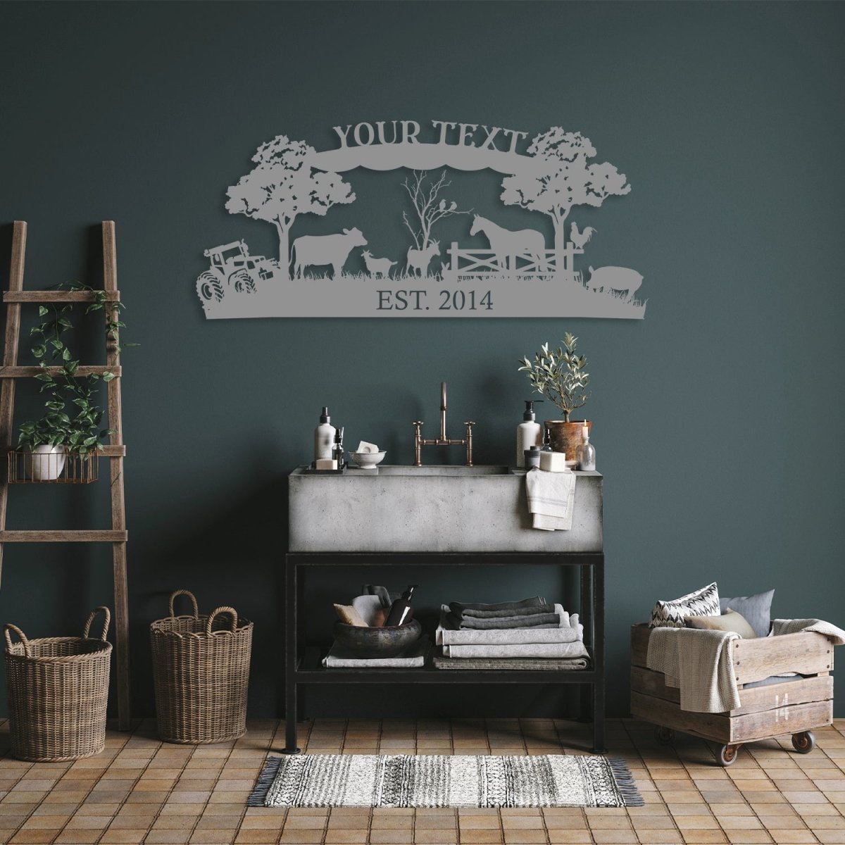 Metal Farm Sign - BrossHome Metal Wall Art