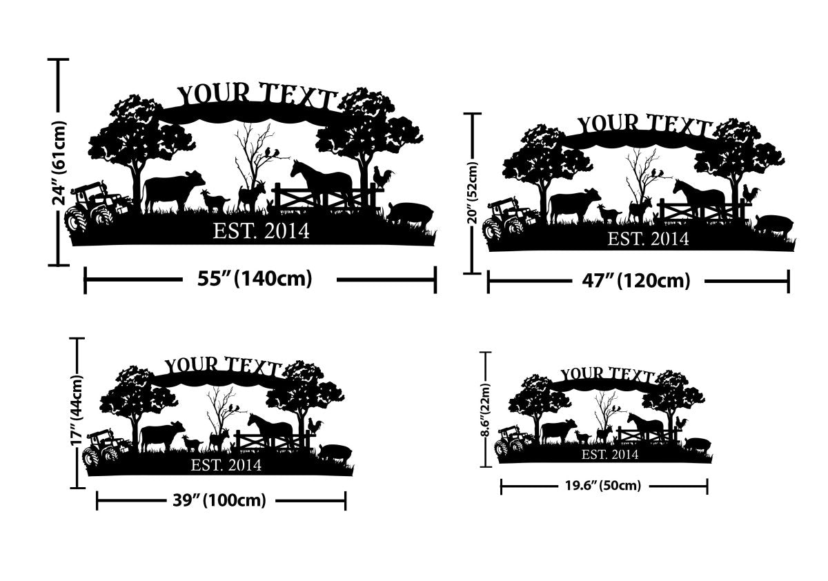 Metal Farm Sign - BrossHome Metal Wall Art