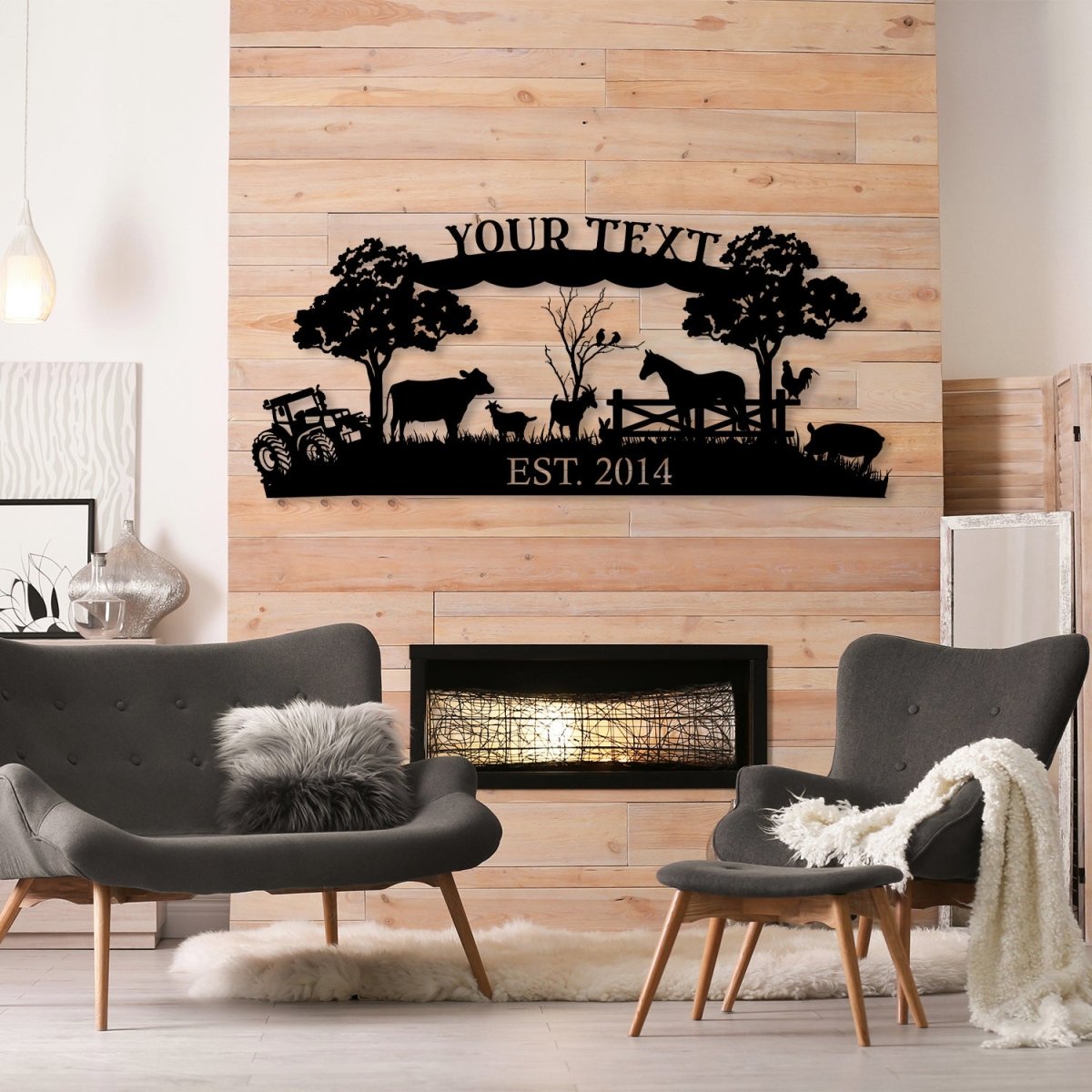 Metal Farm Sign - BrossHome Metal Wall Art