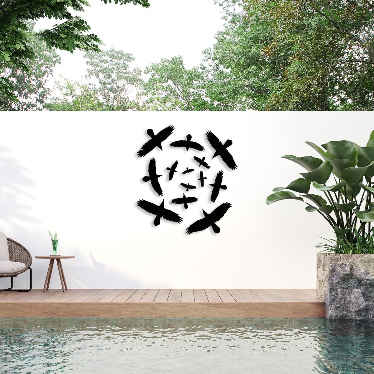 Metal Flock of Birds Wall Art - BrossHome Metal Wall Art