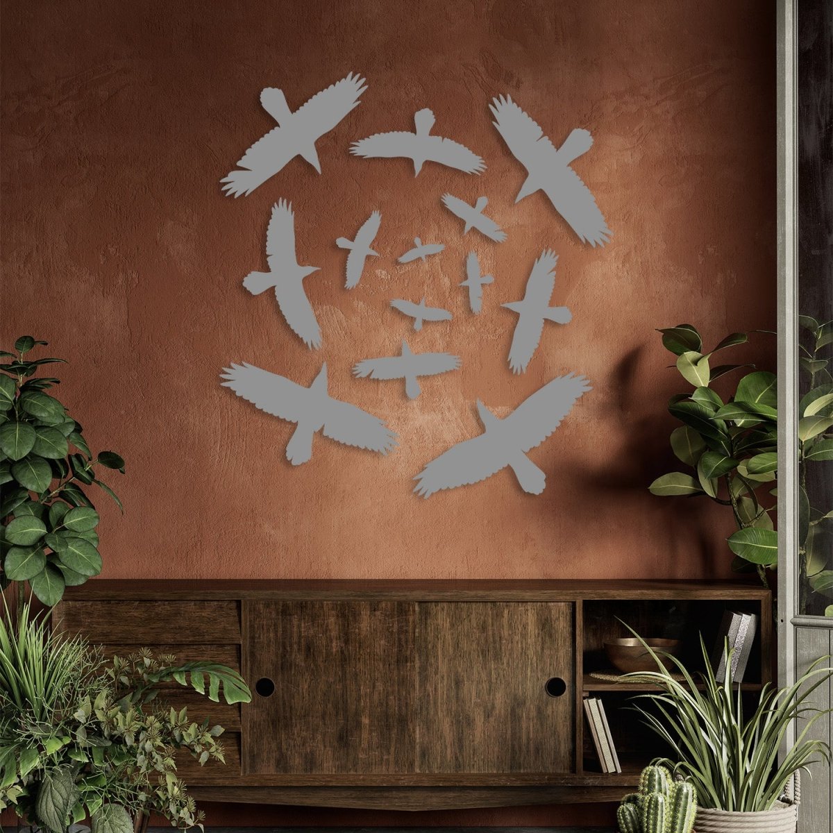 Metal Flock of Birds Wall Art - BrossHome Metal Wall Art