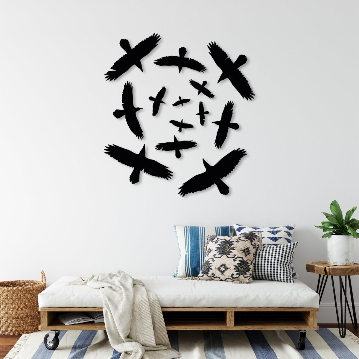 Metal Flock of Birds Wall Art - BrossHome Metal Wall Art