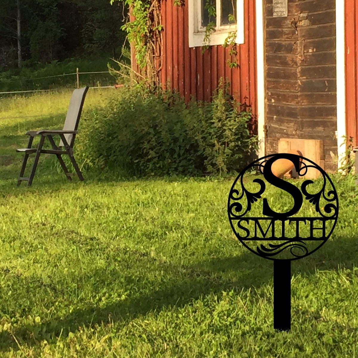 Metal Garden Stake Initial Letter - BrossHome Metal Wall Art