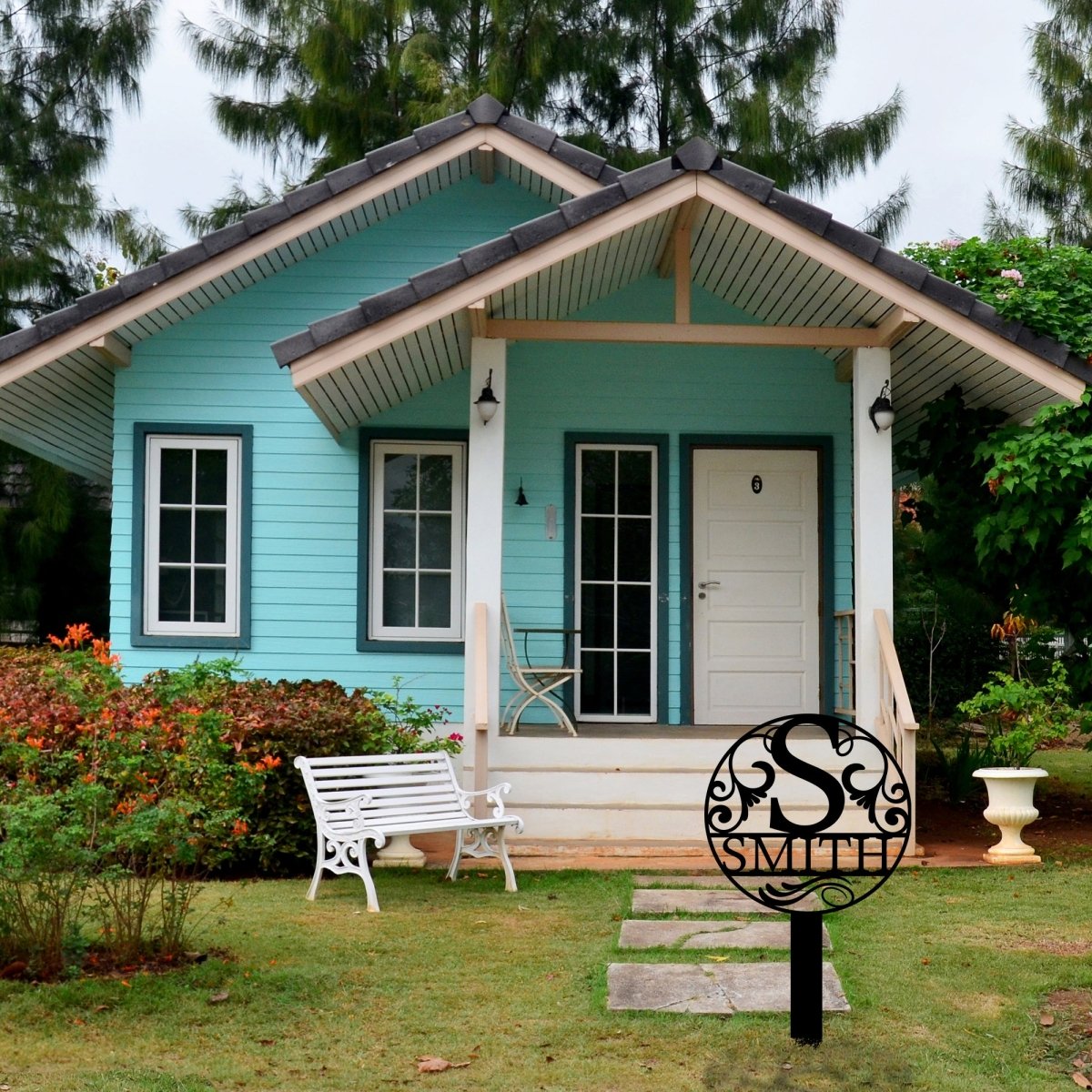 Metal Garden Stake Initial Letter - BrossHome Metal Wall Art