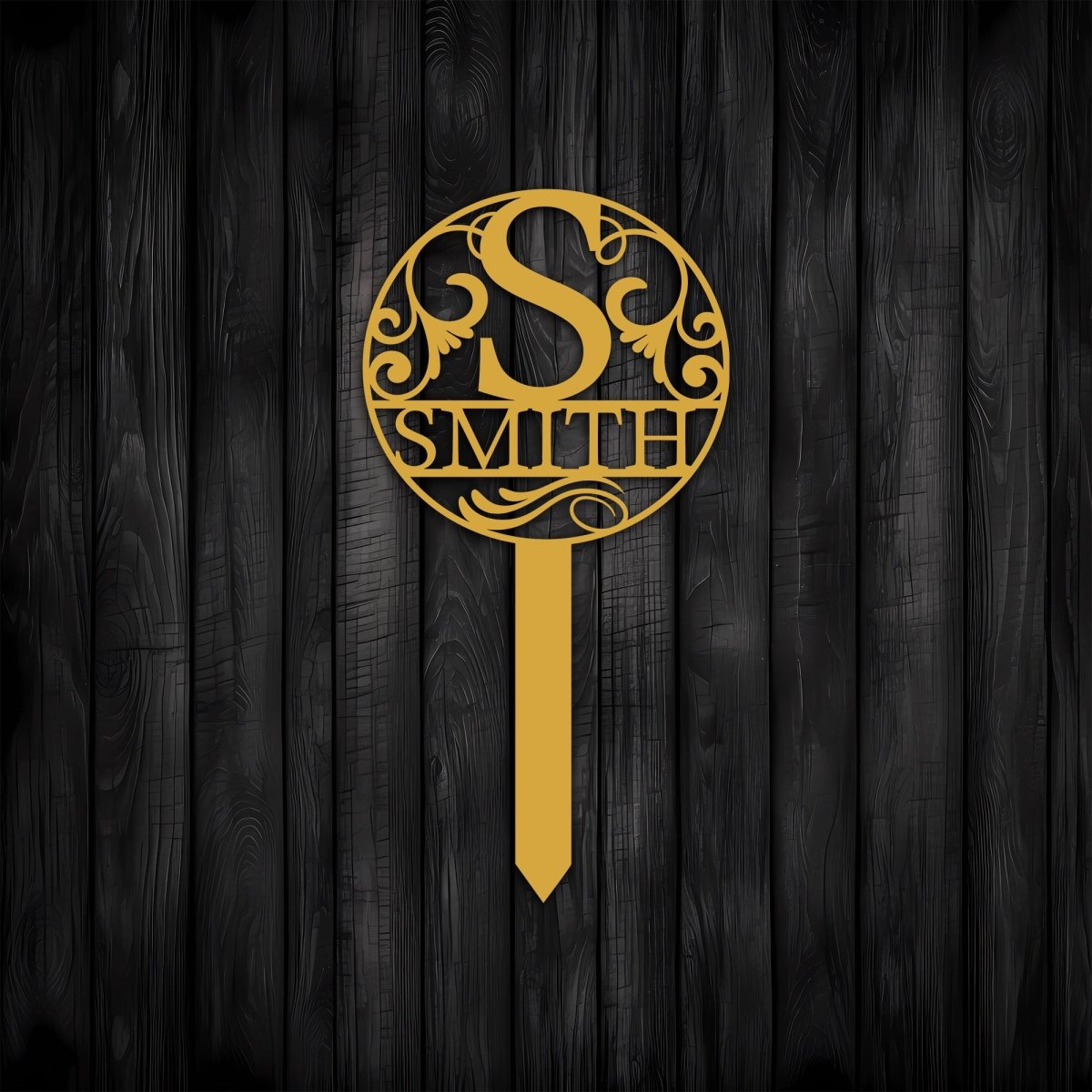 Metal Garden Stake Initial Letter - BrossHome Metal Wall Art