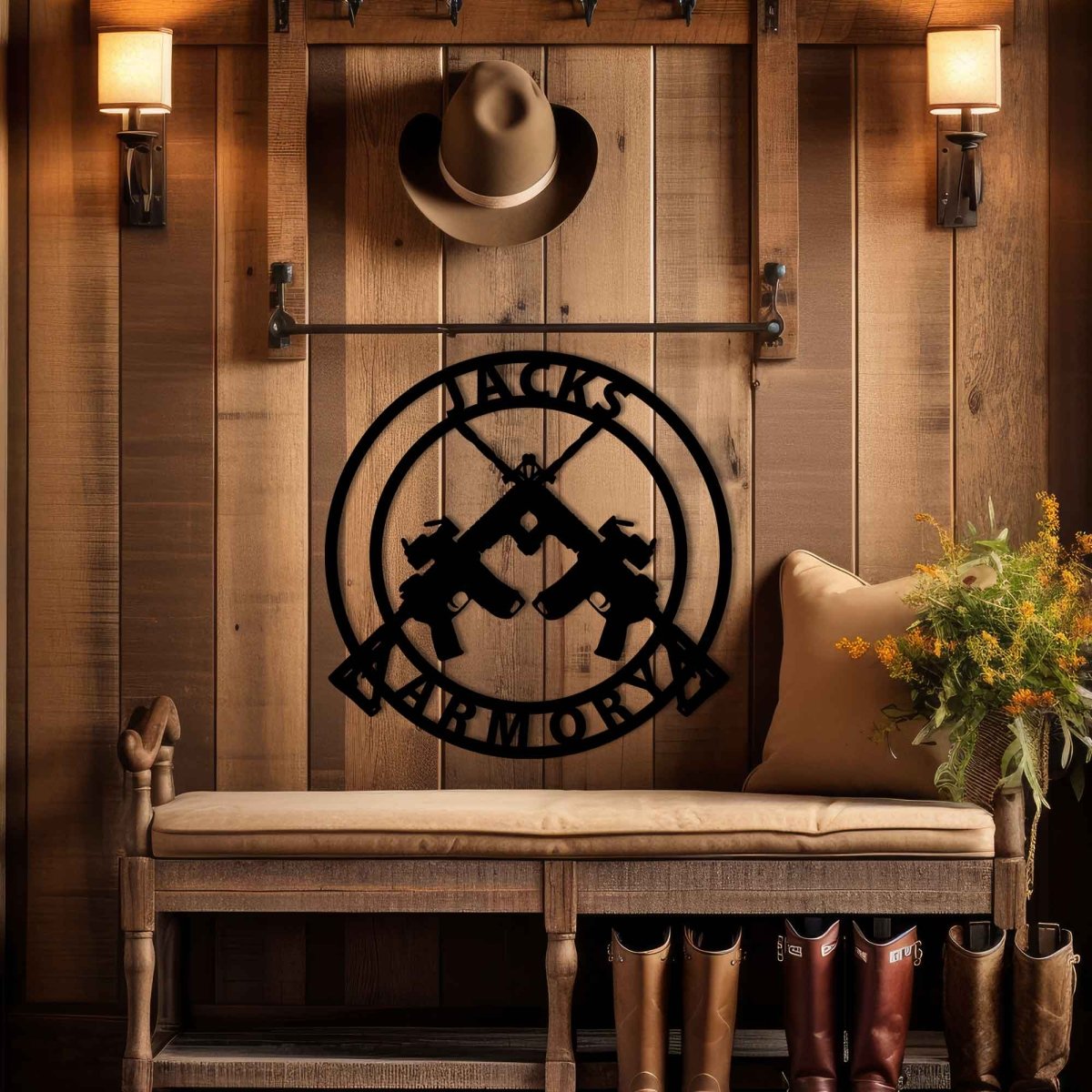 Metal Gun Wall Art - BrossHome Metal Wall Art