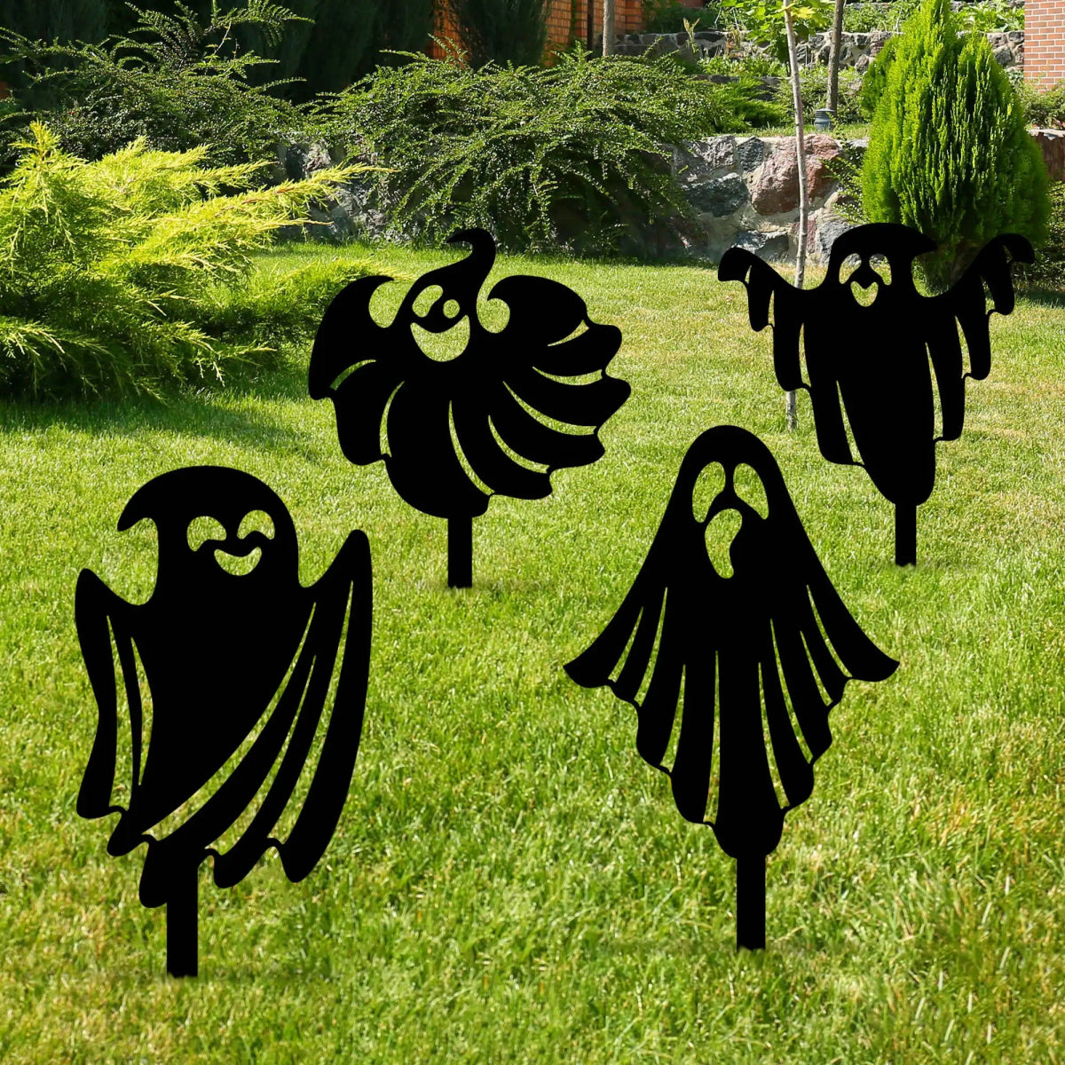 Metal Halloween Ghost Garden Stakes - BrossHome Metal Wall Art