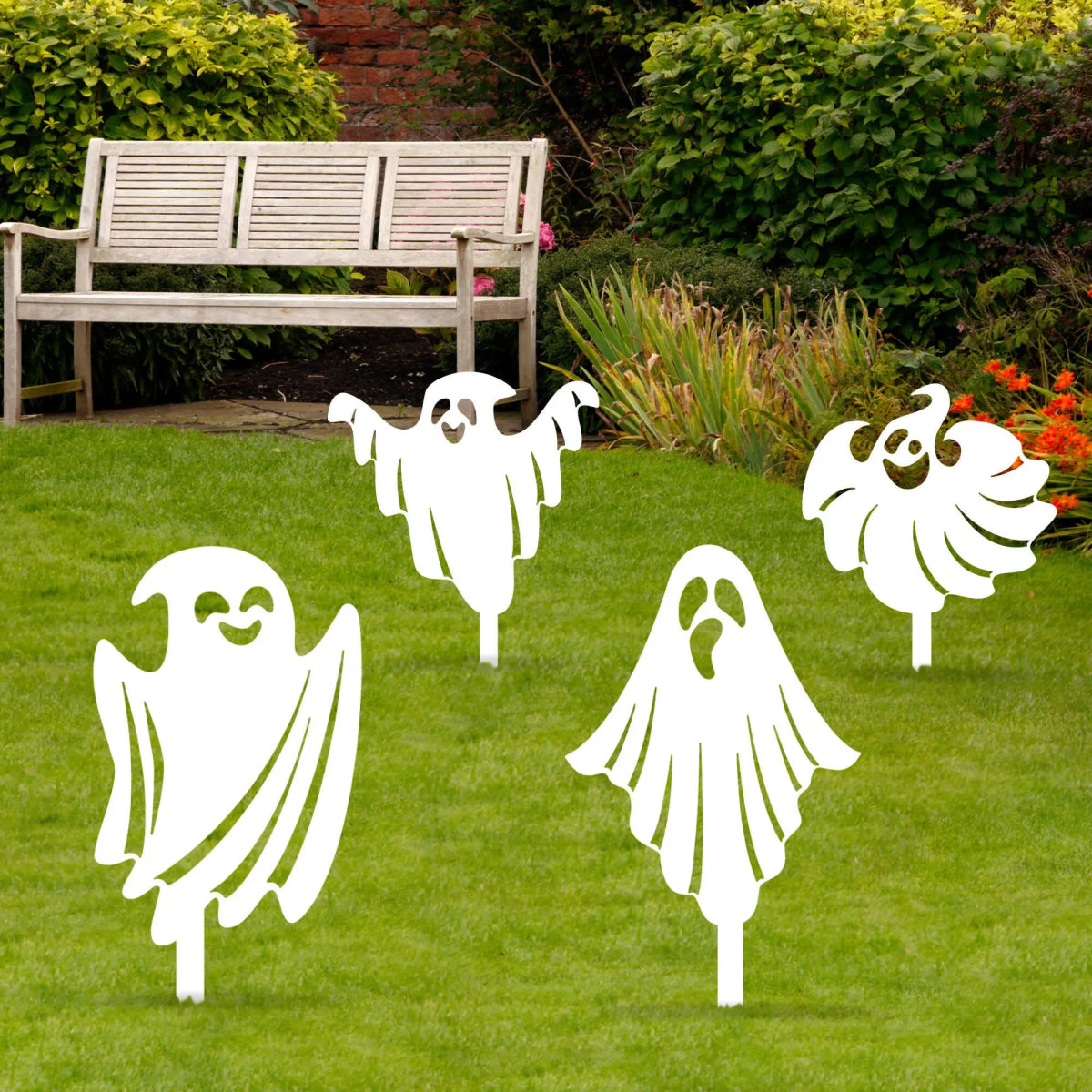 Metal Halloween Ghost Garden Stakes - BrossHome Metal Wall Art