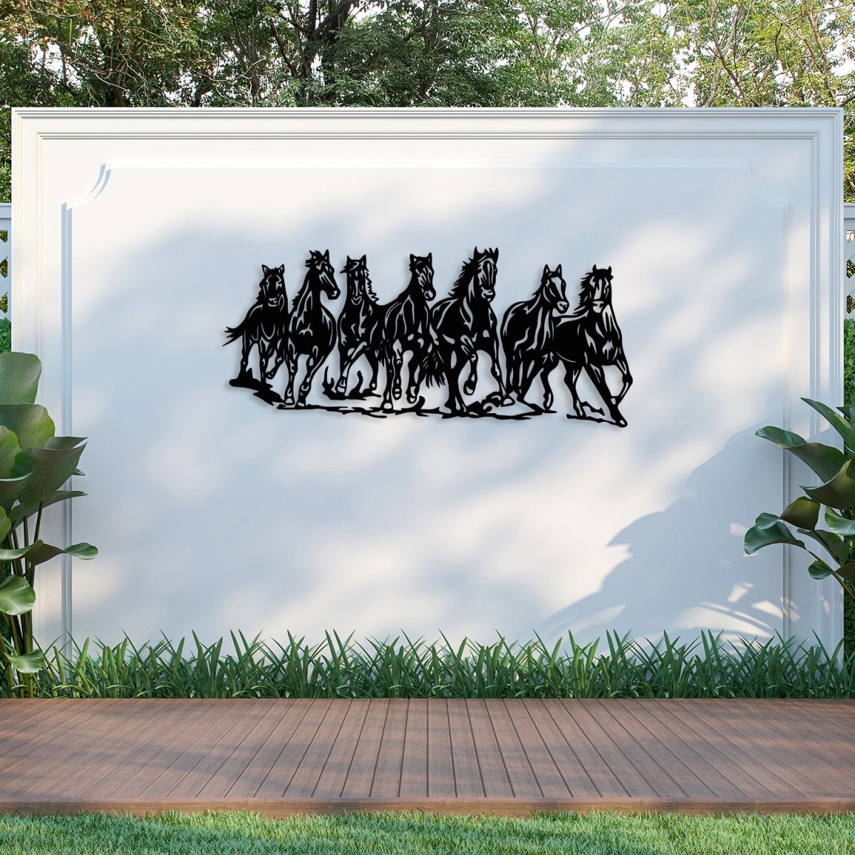 Metal Horse Wall Art (7 Running Horses) - BrossHome Metal Wall Art