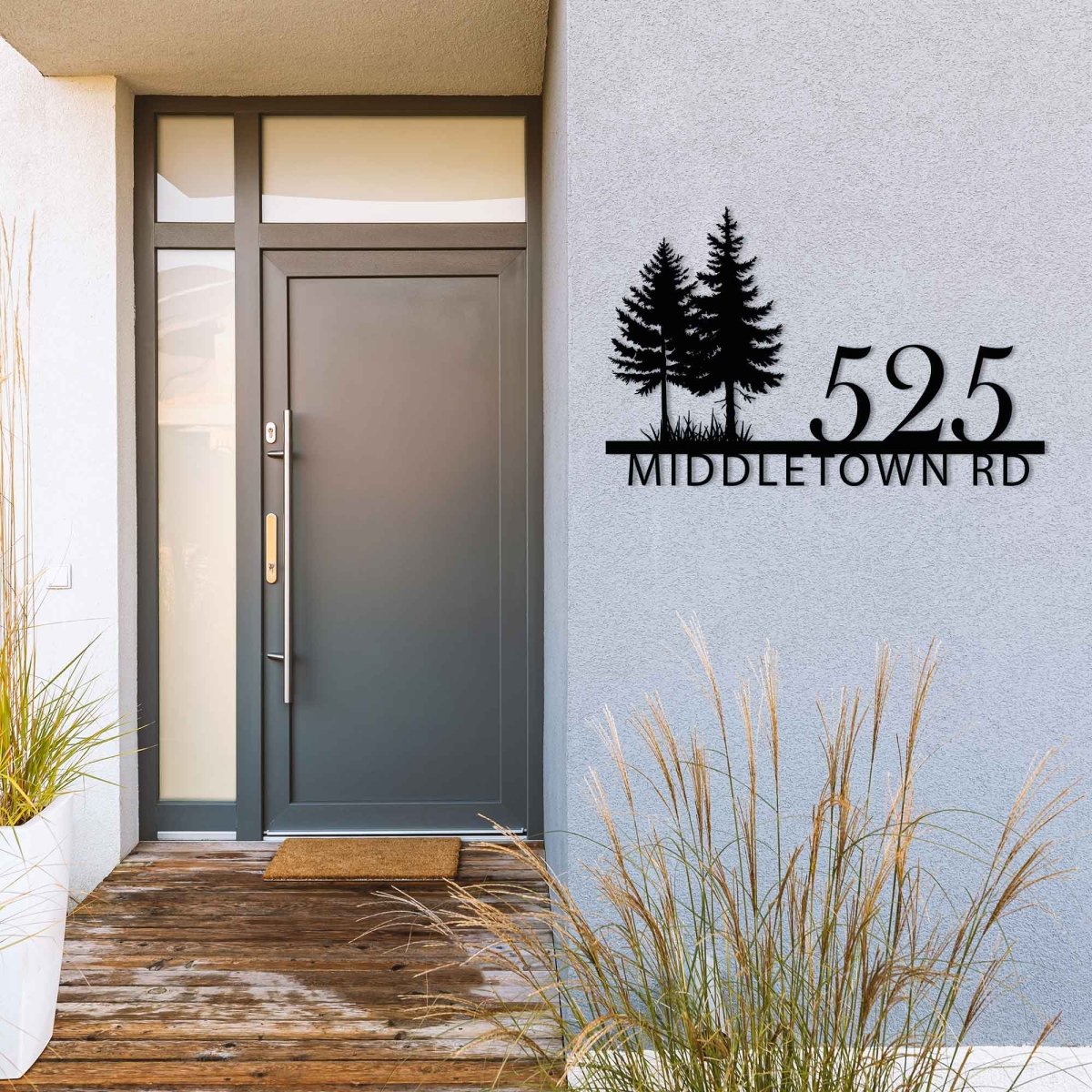 Metal House Address Sign - BrossHome Metal Wall Art