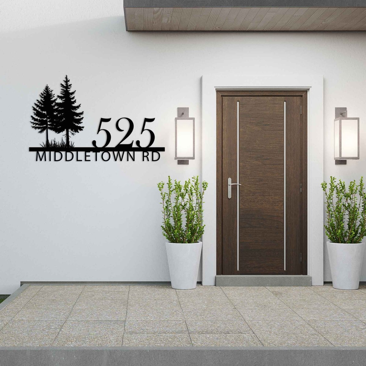 Metal House Address Sign - BrossHome Metal Wall Art