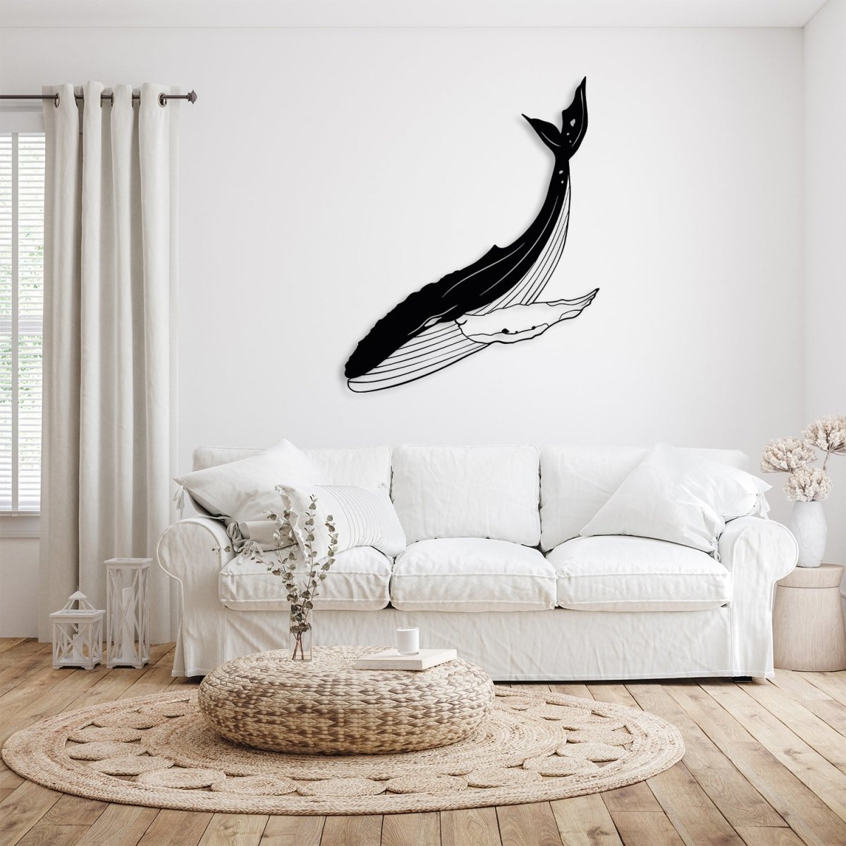 Metal Humpback Whale Wall Art - BrossHome Metal Wall Art