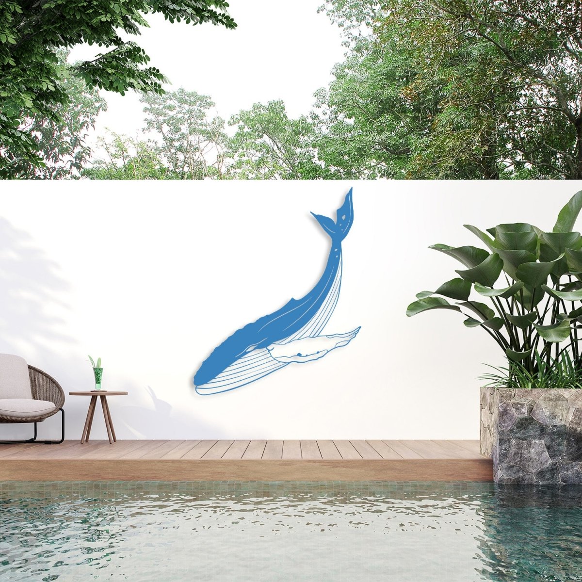 Metal Humpback Whale Wall Art - BrossHome Metal Wall Art