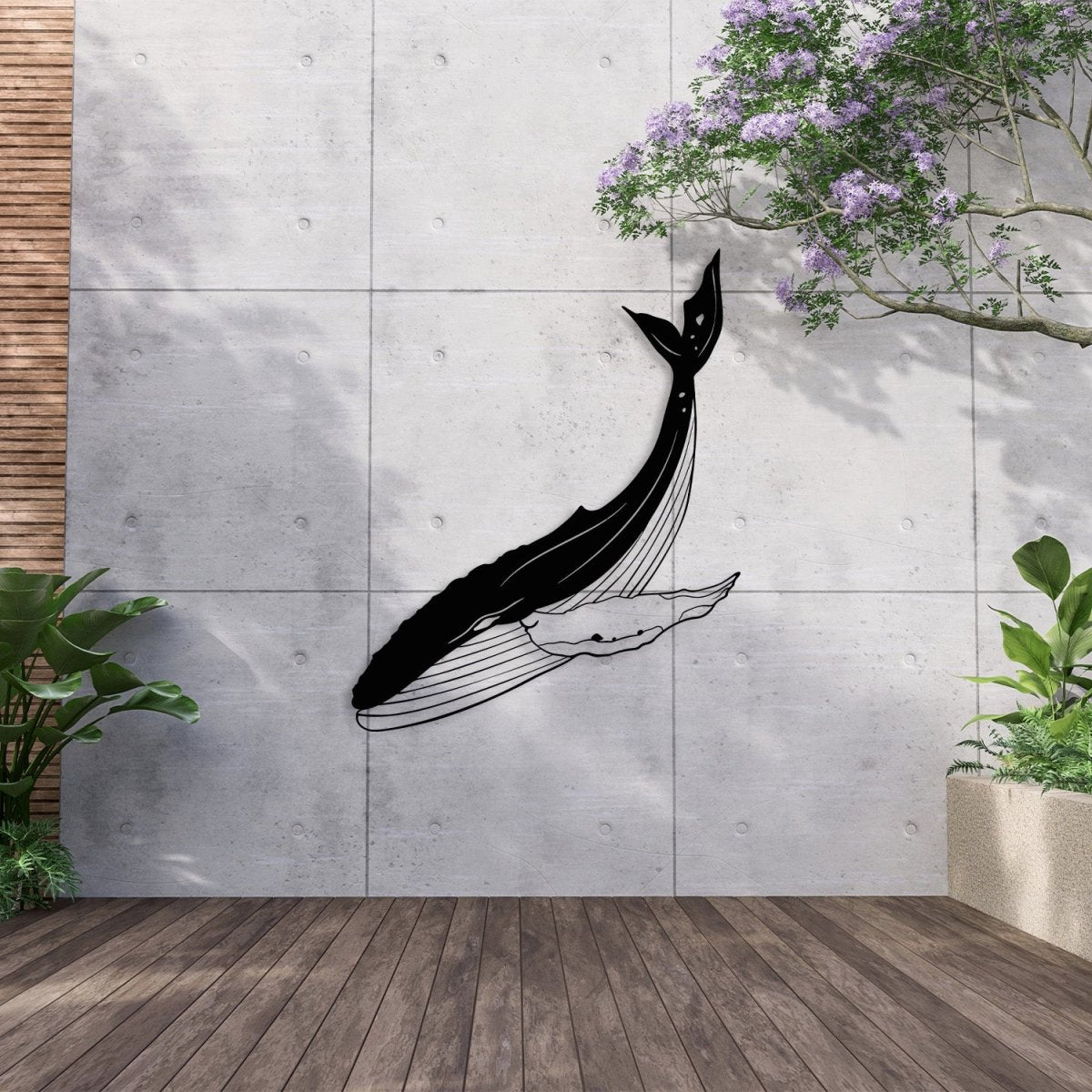 Metal Humpback Whale Wall Art - BrossHome Metal Wall Art