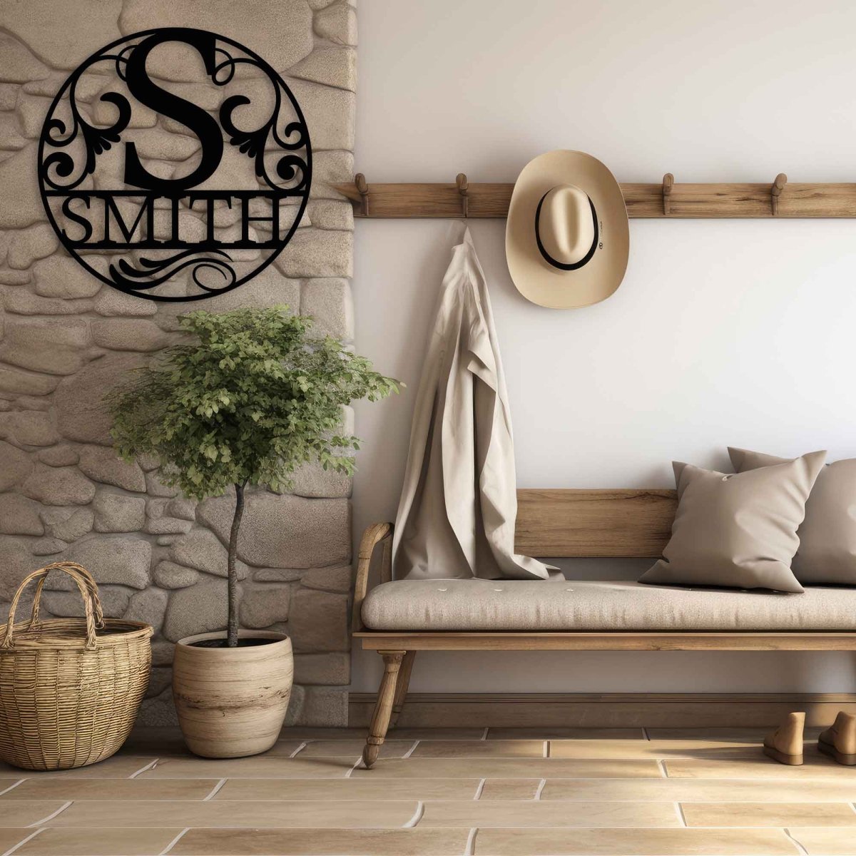 Metal Last Name Sign - BrossHome Metal Wall Art