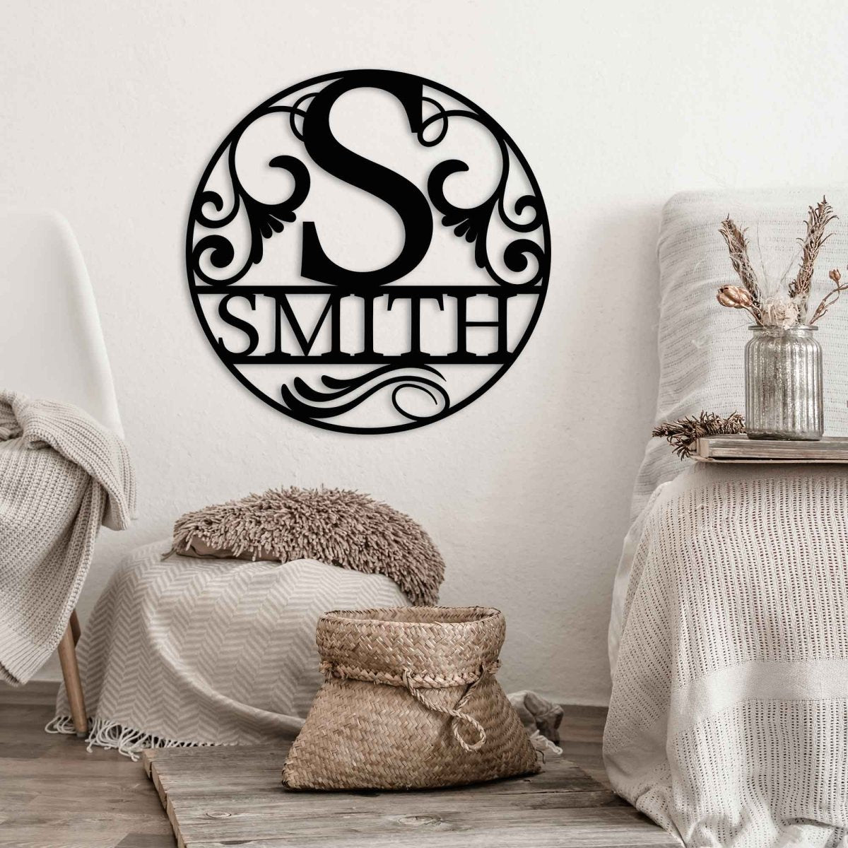 Metal Last Name Sign - BrossHome Metal Wall Art