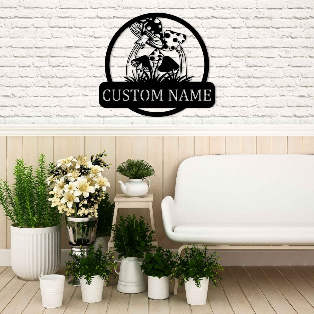 Metal Mushroom Wall Art for Porch and Garden - BrossHome Metal Wall Art