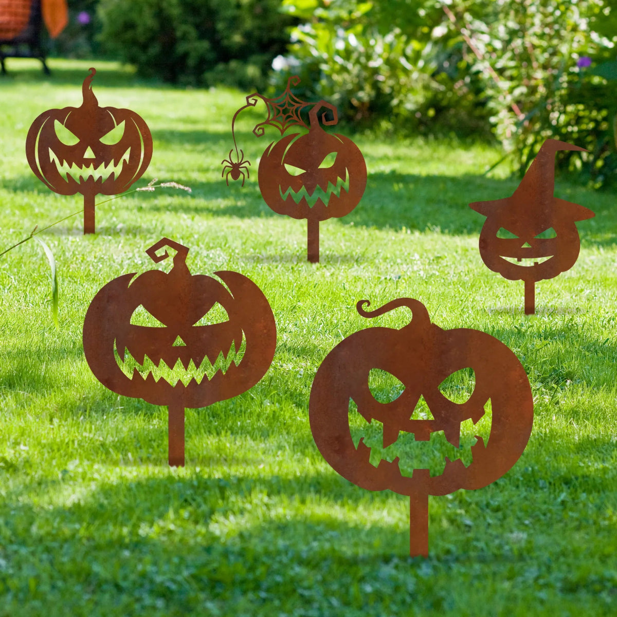 Metal Pumpkin Garden Stakes - BrossHome Metal Wall Art