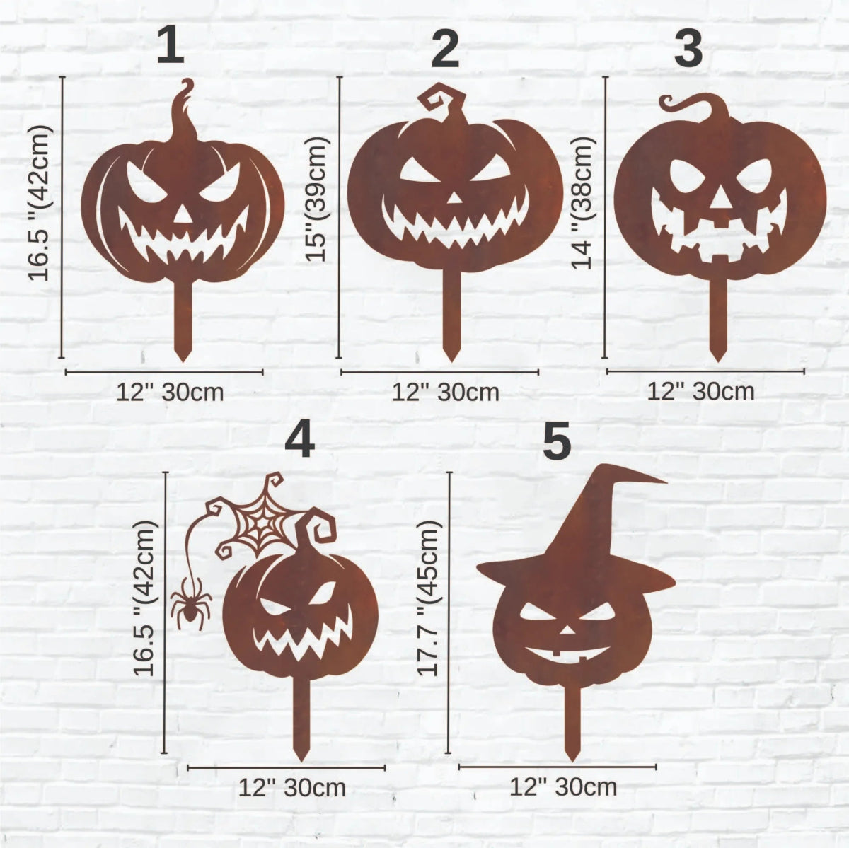Metal Pumpkin Garden Stakes - BrossHome Metal Wall Art