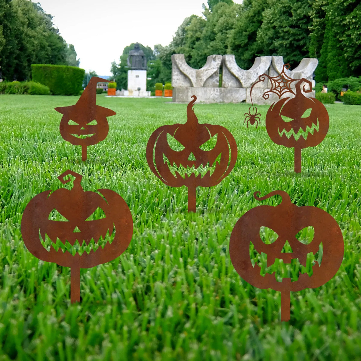 Metal Pumpkin Garden Stakes - BrossHome Metal Wall Art