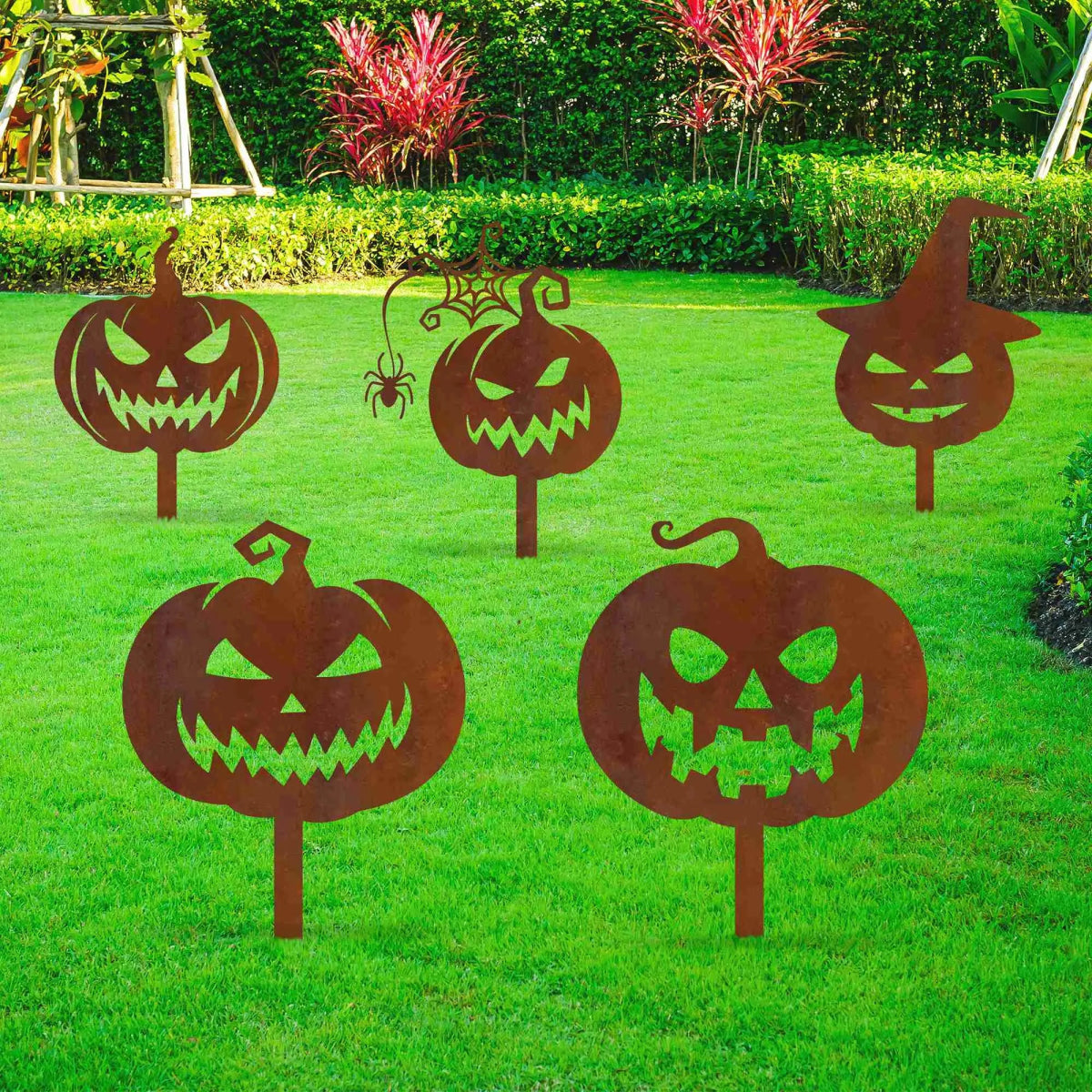 Metal Pumpkin Garden Stakes - BrossHome Metal Wall Art