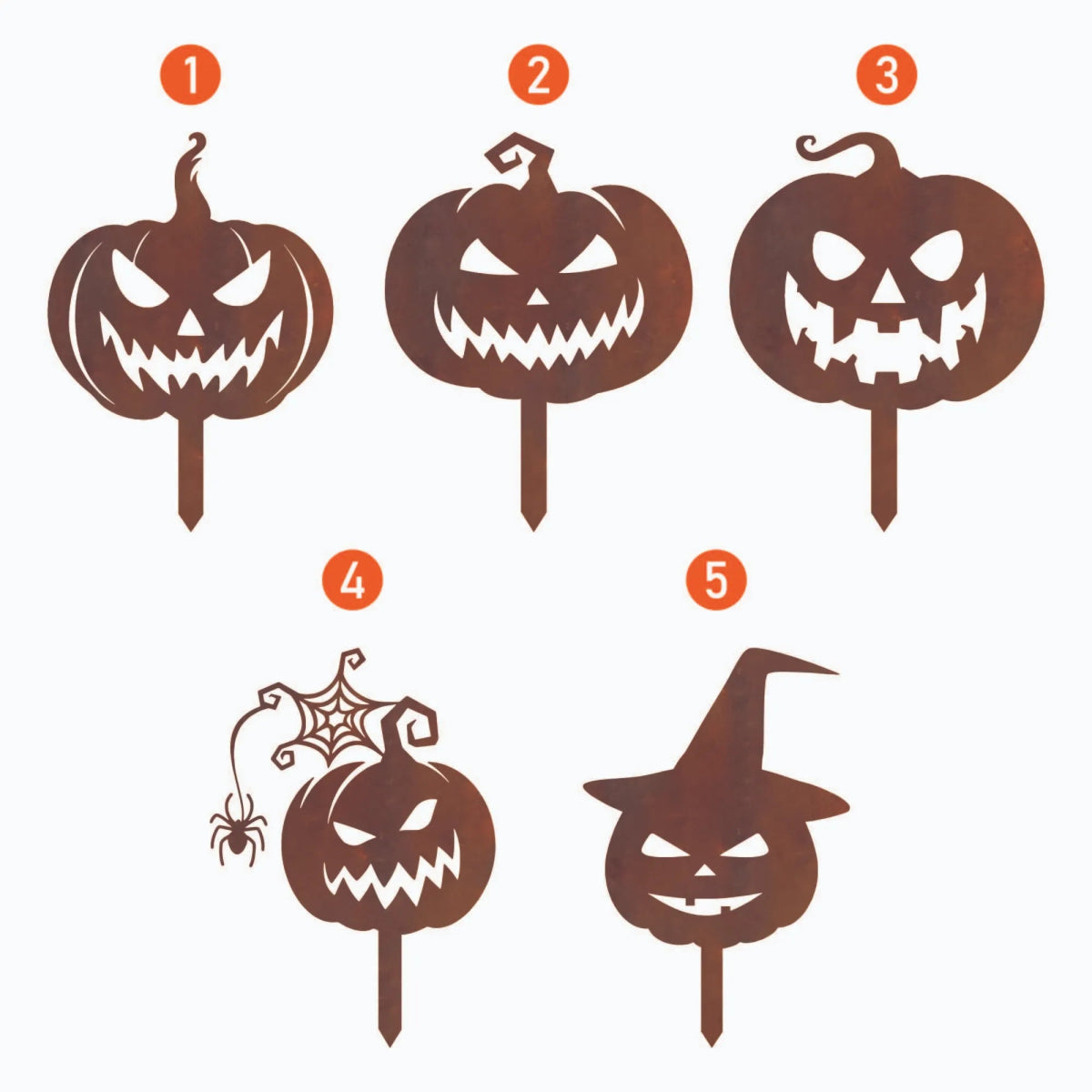 Metal Pumpkin Garden Stakes - BrossHome Metal Wall Art