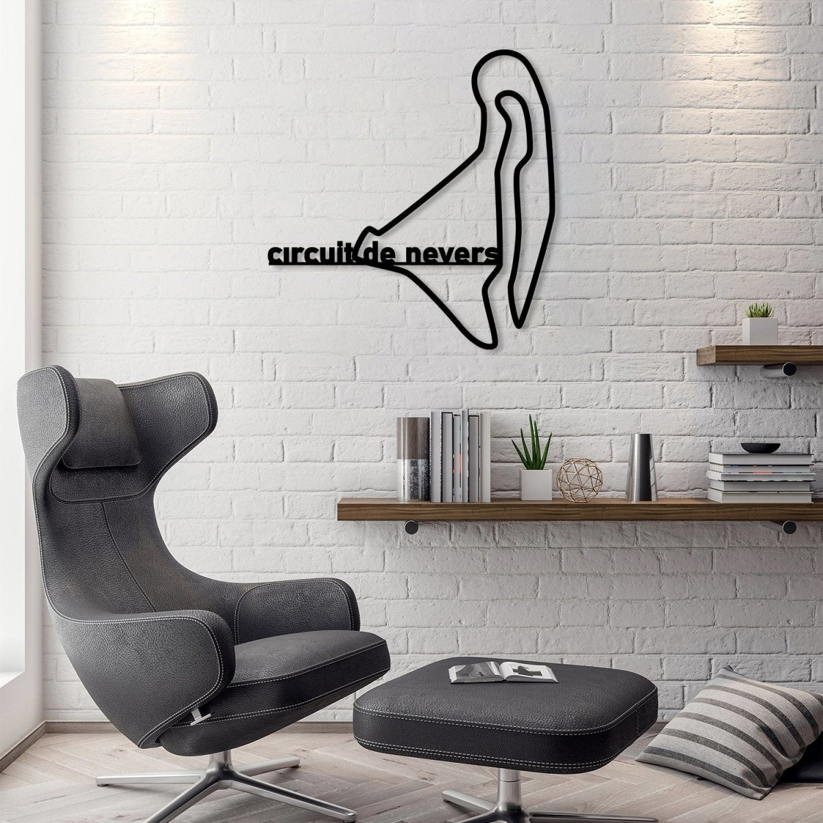 Metal Race Track Wall Art - BrossHome Metal Wall Art