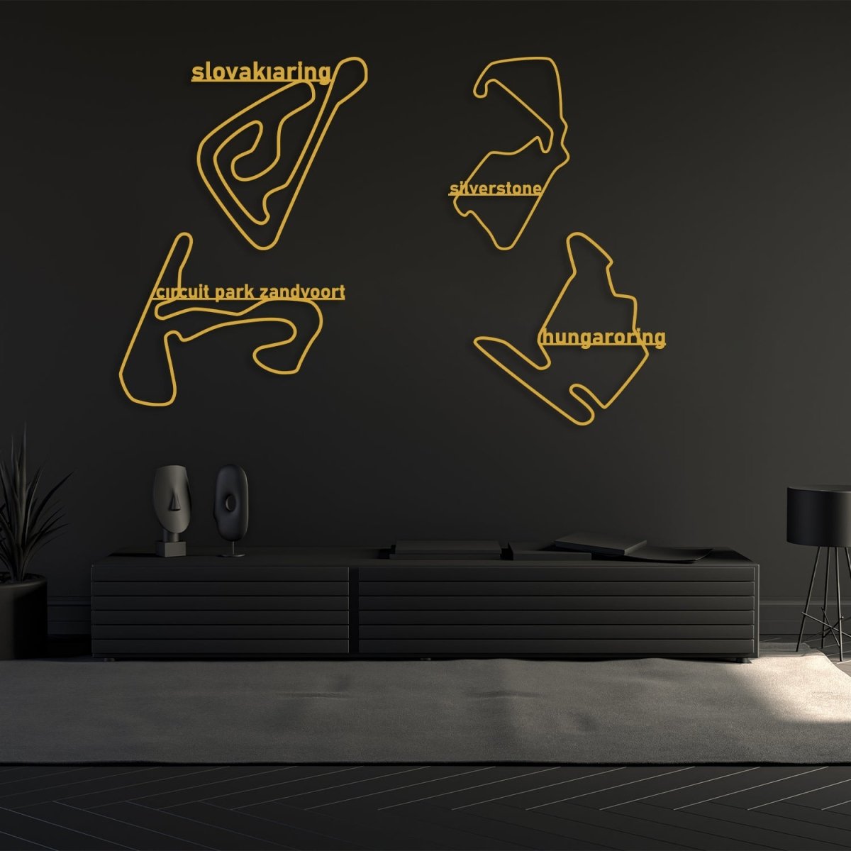 Metal Race Track Wall Art - BrossHome Metal Wall Art