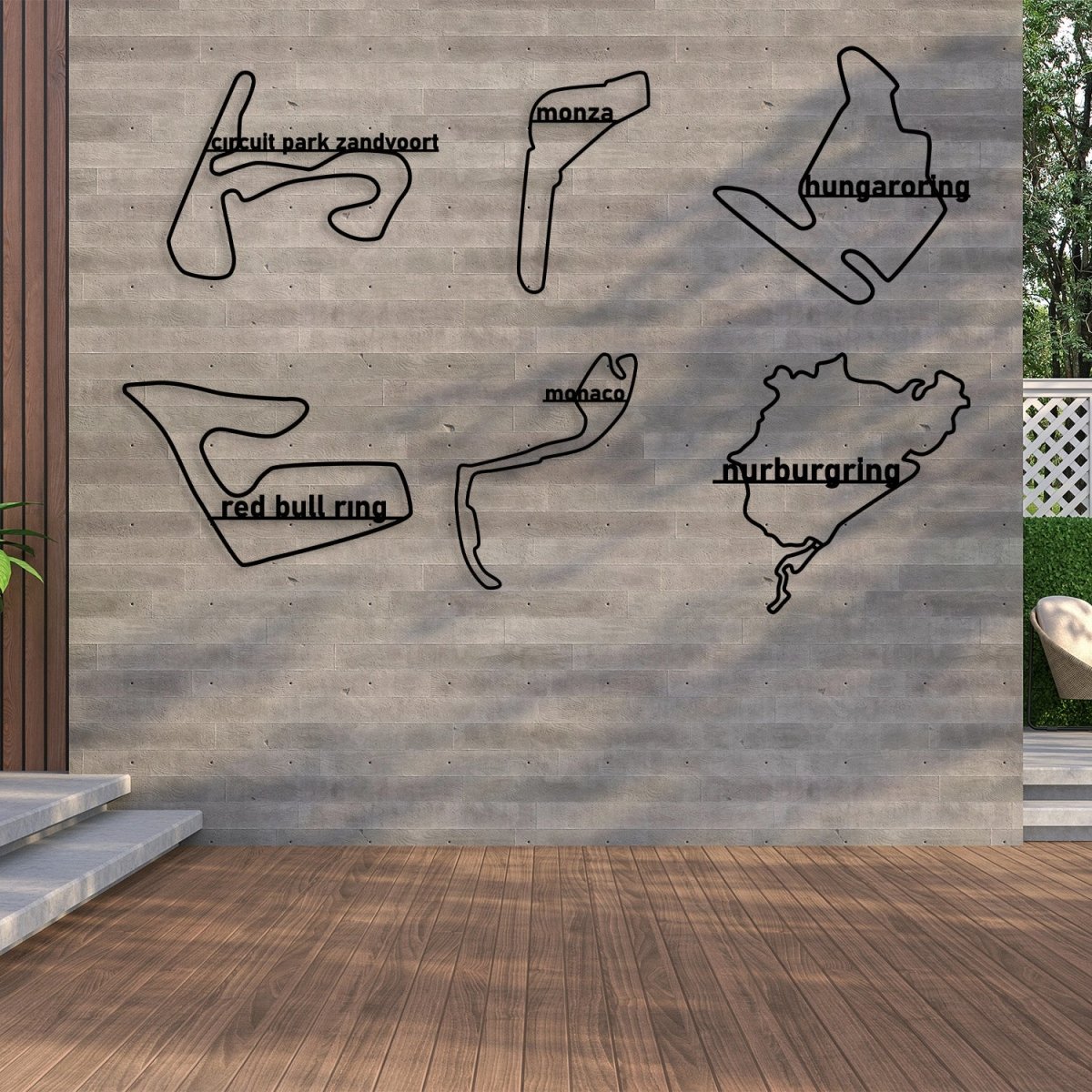 Metal Race Track Wall Art - BrossHome Metal Wall Art