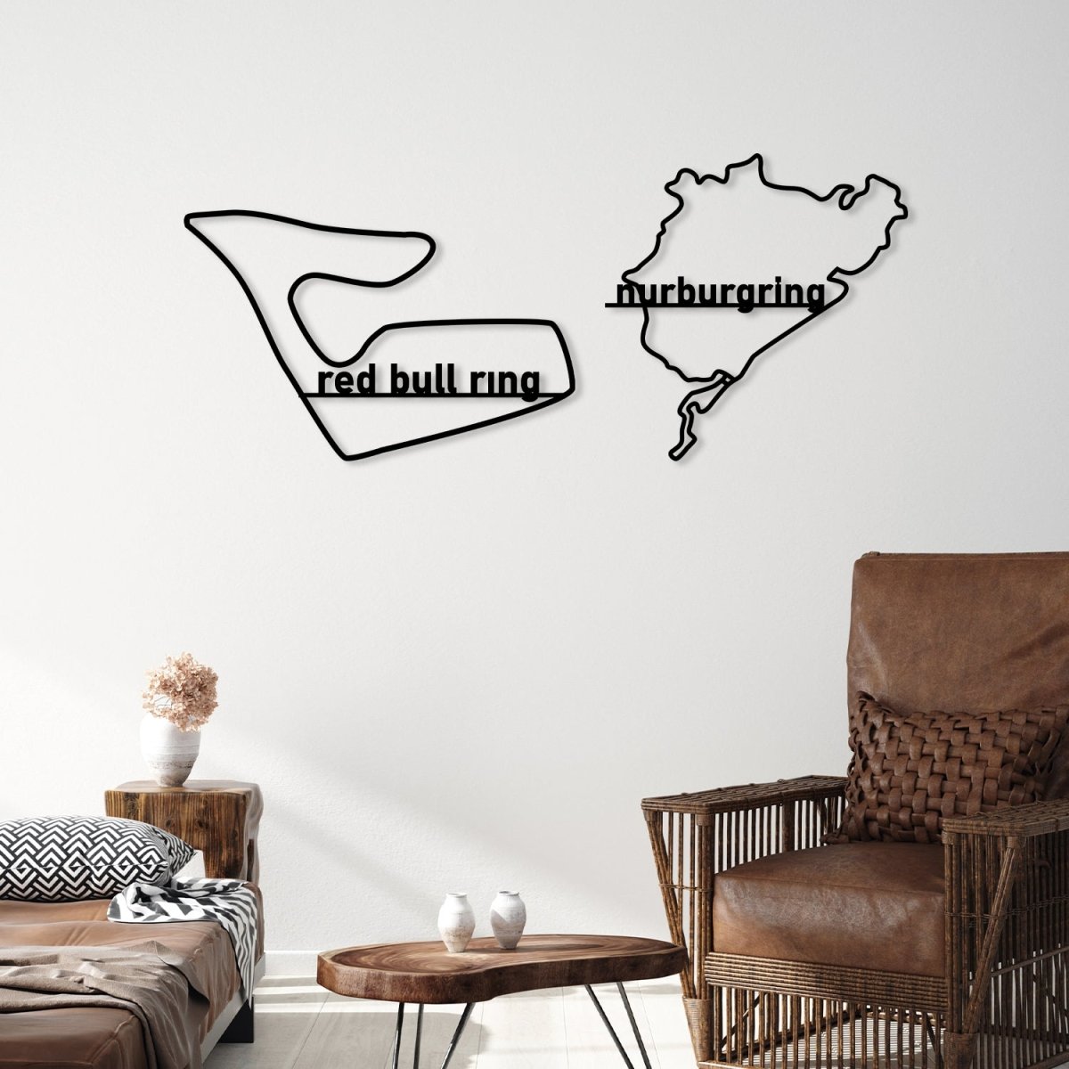 Metal Race Track Wall Art - BrossHome Metal Wall Art
