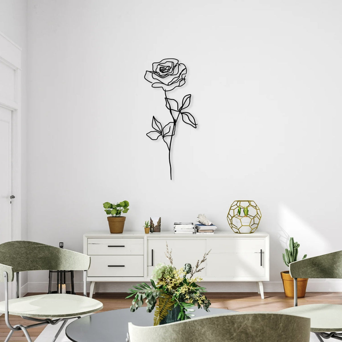 Metal Rose Wall Art - BrossHome Metal Wall Art