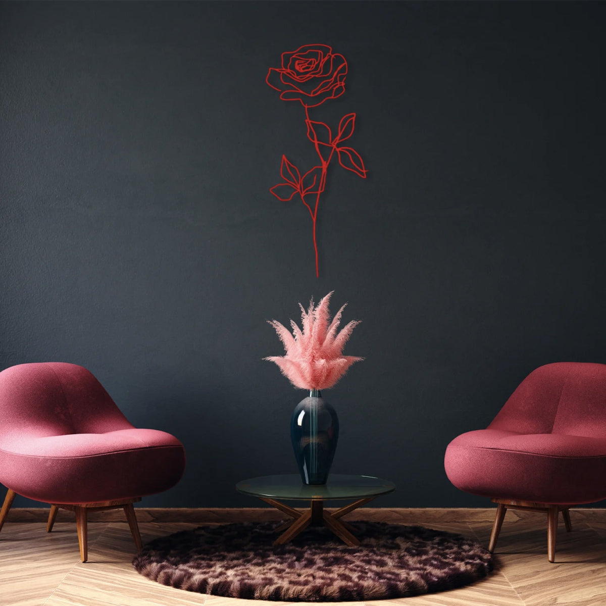 Metal Rose Wall Art - BrossHome Metal Wall Art