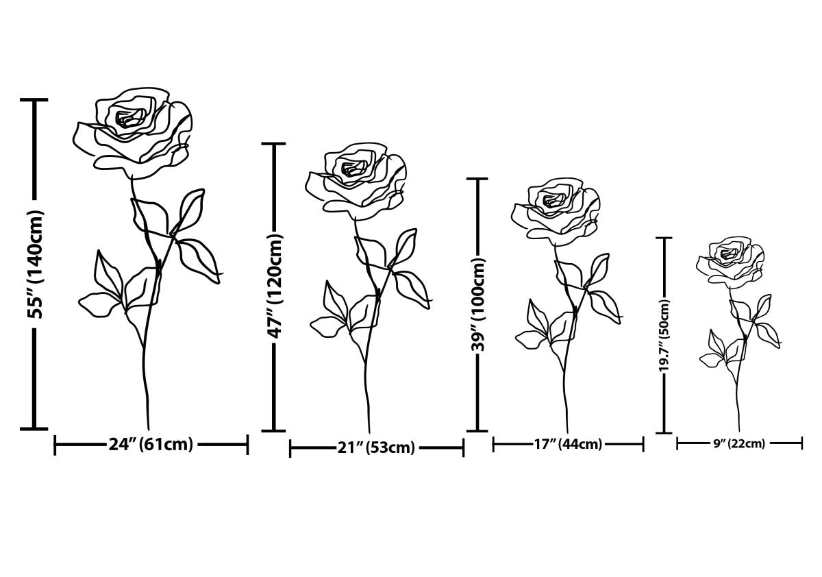 Metal Rose Wall Art - BrossHome Metal Wall Art