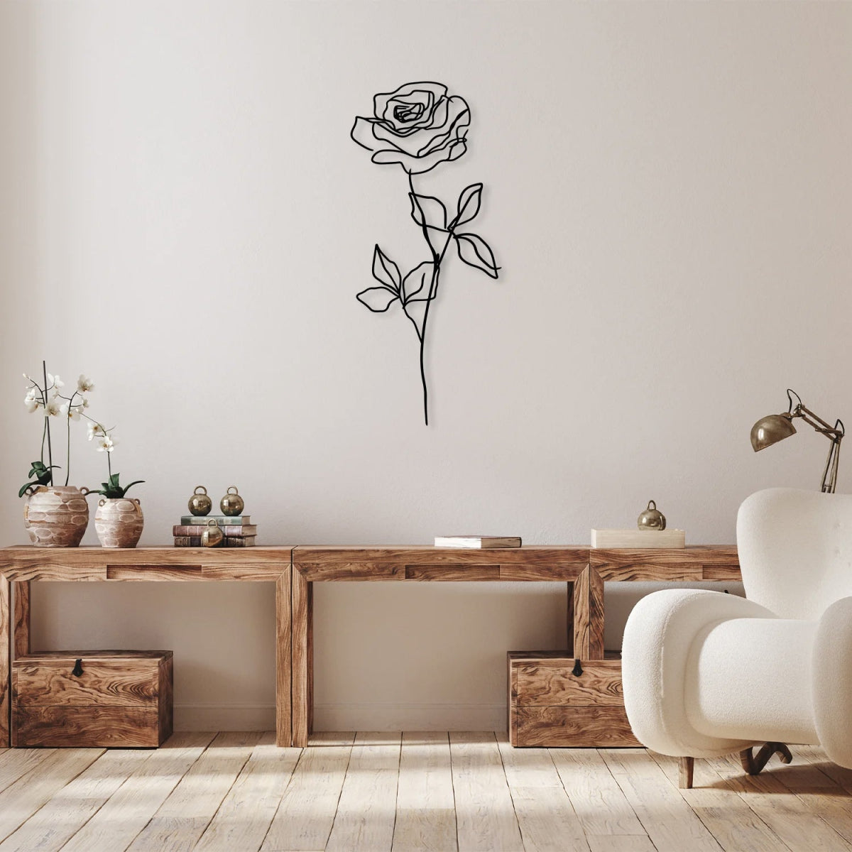 Metal Rose Wall Art - BrossHome Metal Wall Art