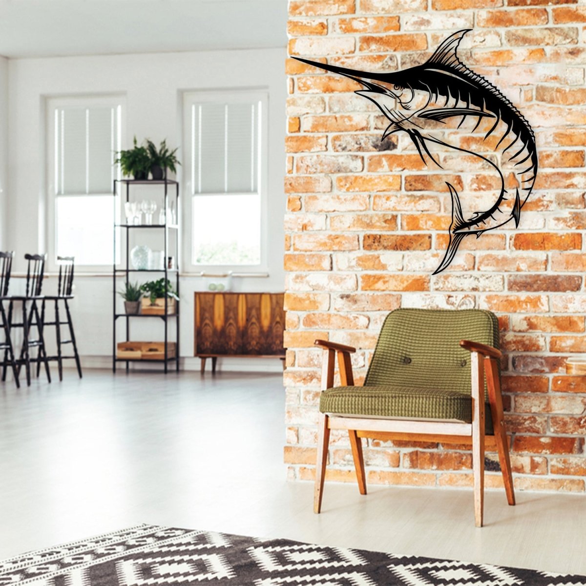 Metal Swordfish Wall Art - BrossHome Metal Wall Art