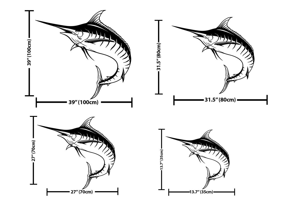 Metal Swordfish Wall Art - BrossHome Metal Wall Art