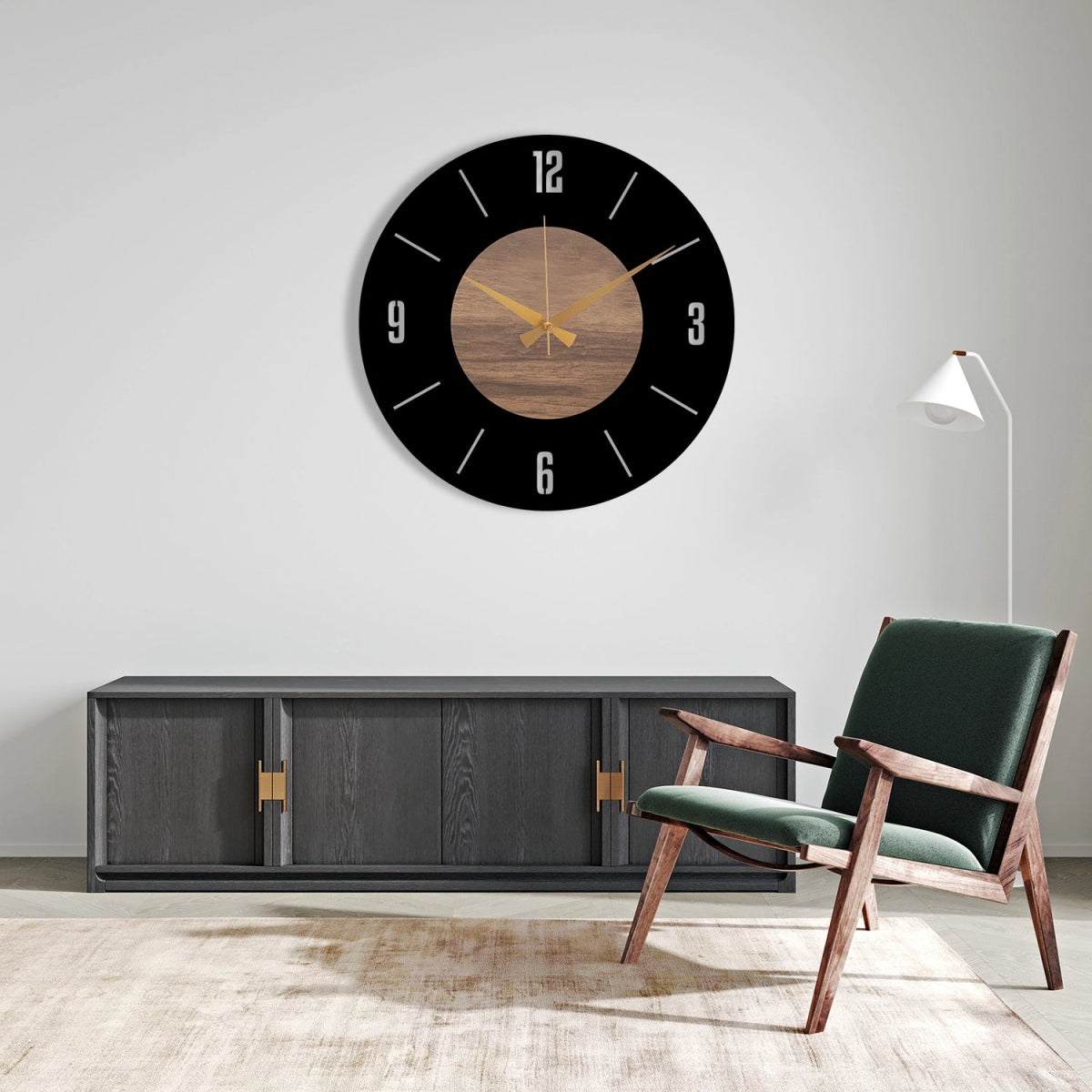 METAL WALL CLOCK WITH BLACK BACKGROUND - BrossHome Metal Wall Art
