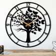 METAL WALL CLOCK WITH TREE DETAIL - BrossHome Metal Wall Art