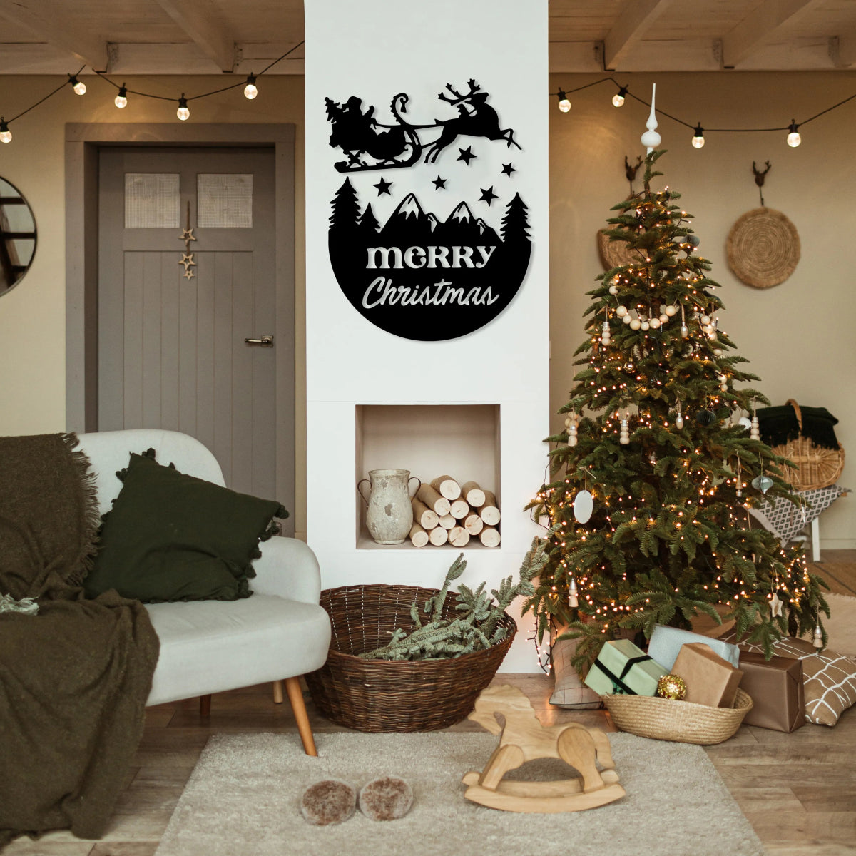 Metal Wall Decor Draft - Merry Christmas Livingroom Metal Wall Art - BrossHome Metal Wall Art