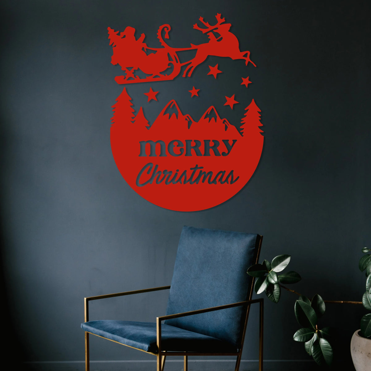 Metal Wall Decor Draft - Merry Christmas Livingroom Metal Wall Art - BrossHome Metal Wall Art