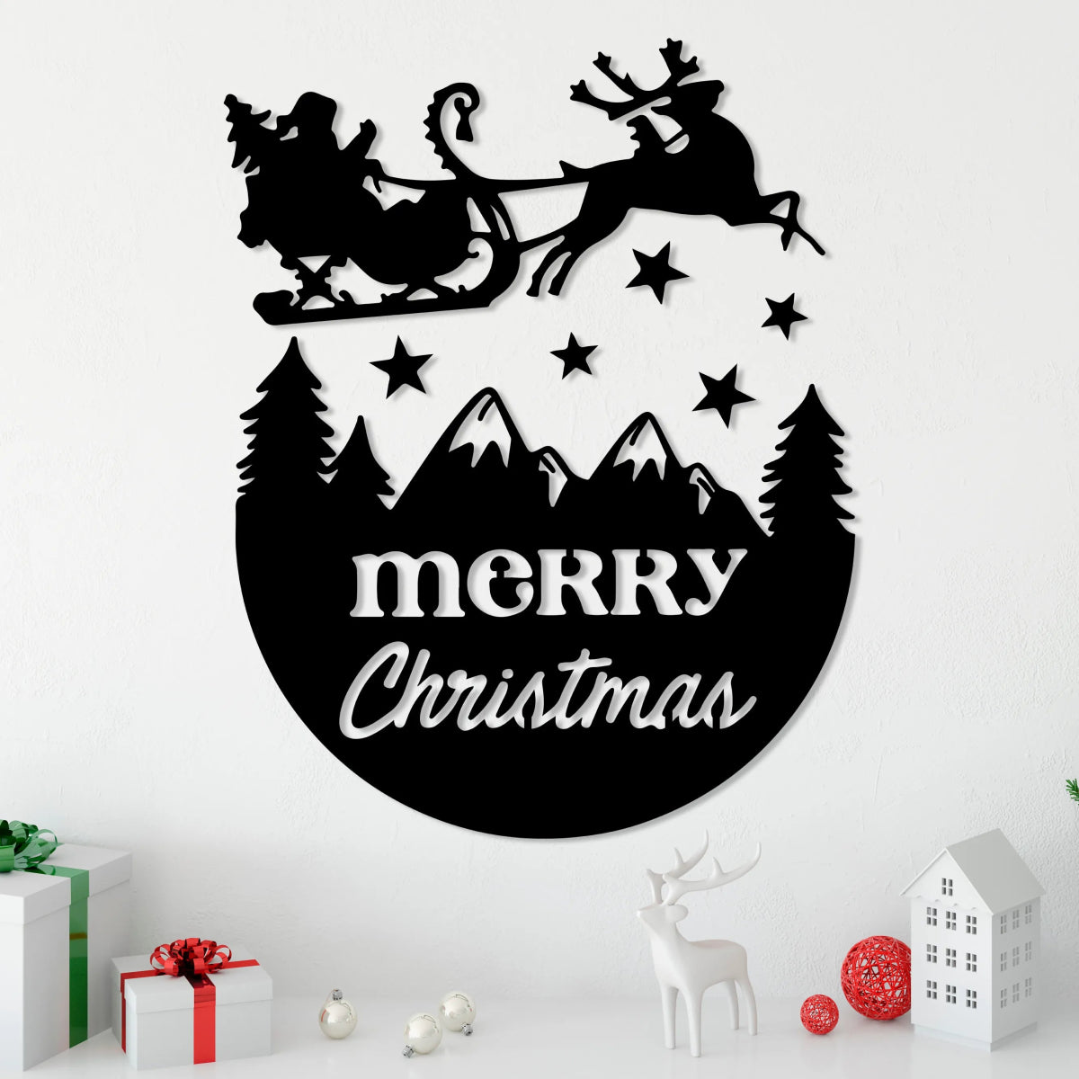 Metal Wall Decor Draft - Merry Christmas Livingroom Metal Wall Art - BrossHome Metal Wall Art