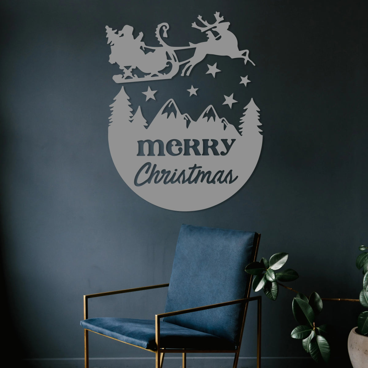 Metal Wall Decor Draft - Merry Christmas Livingroom Metal Wall Art - BrossHome Metal Wall Art