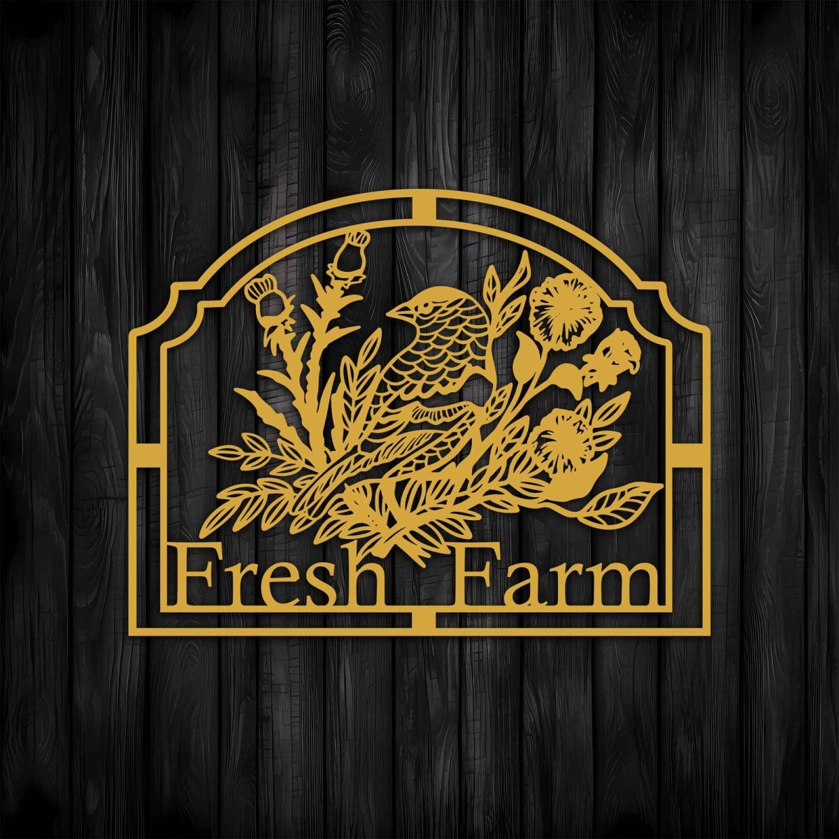 Metal Wall Farmhouse Name Sign - BrossHome Metal Wall Art