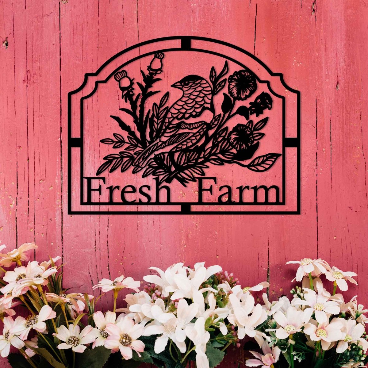 Metal Wall Farmhouse Name Sign - BrossHome Metal Wall Art