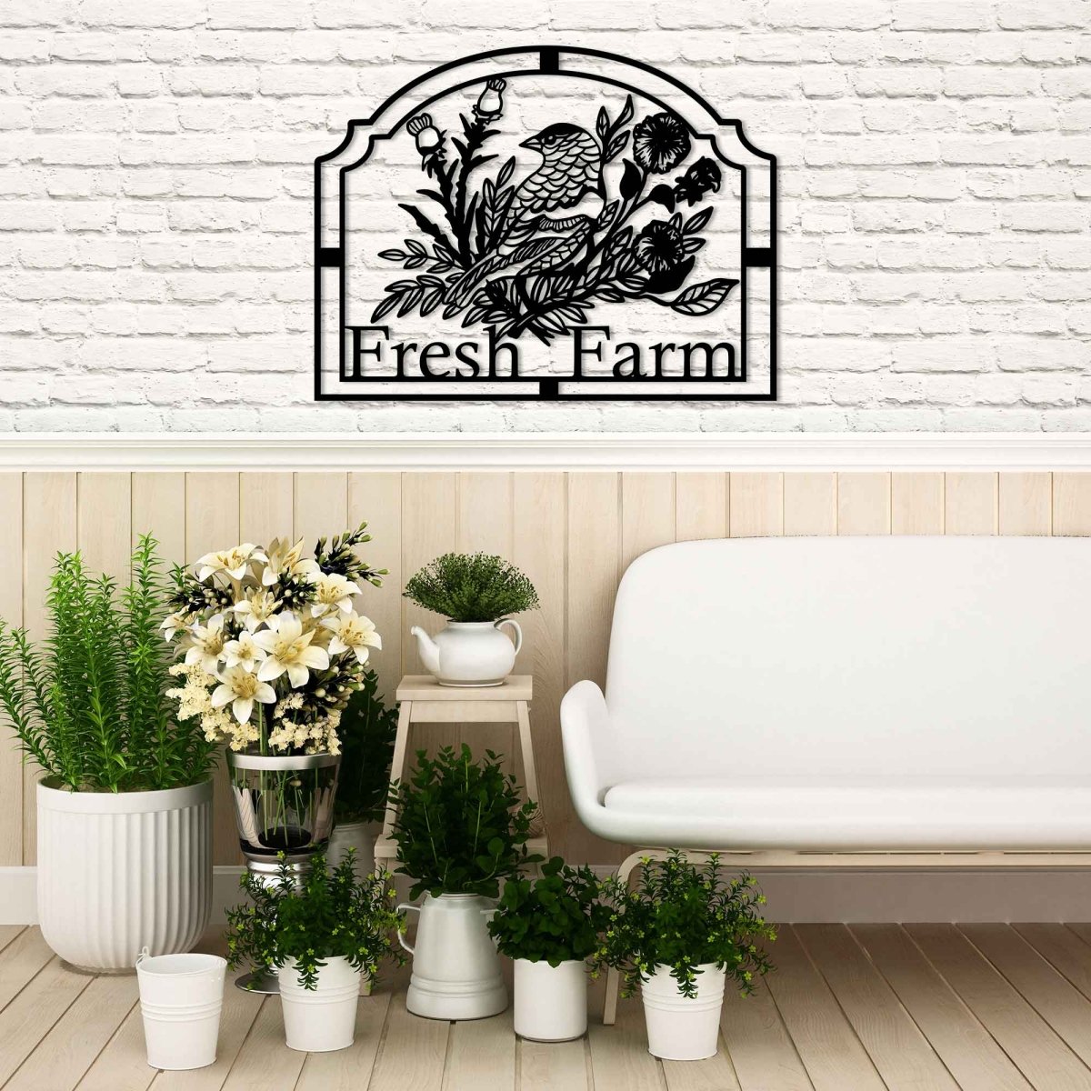 Metal Wall Farmhouse Name Sign - BrossHome Metal Wall Art