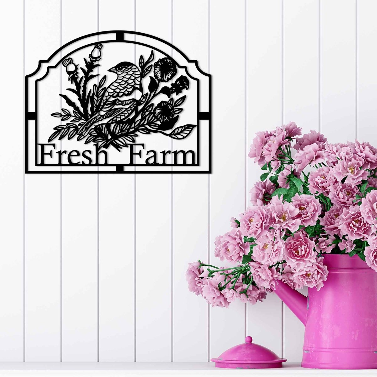 Metal Wall Farmhouse Name Sign - BrossHome Metal Wall Art