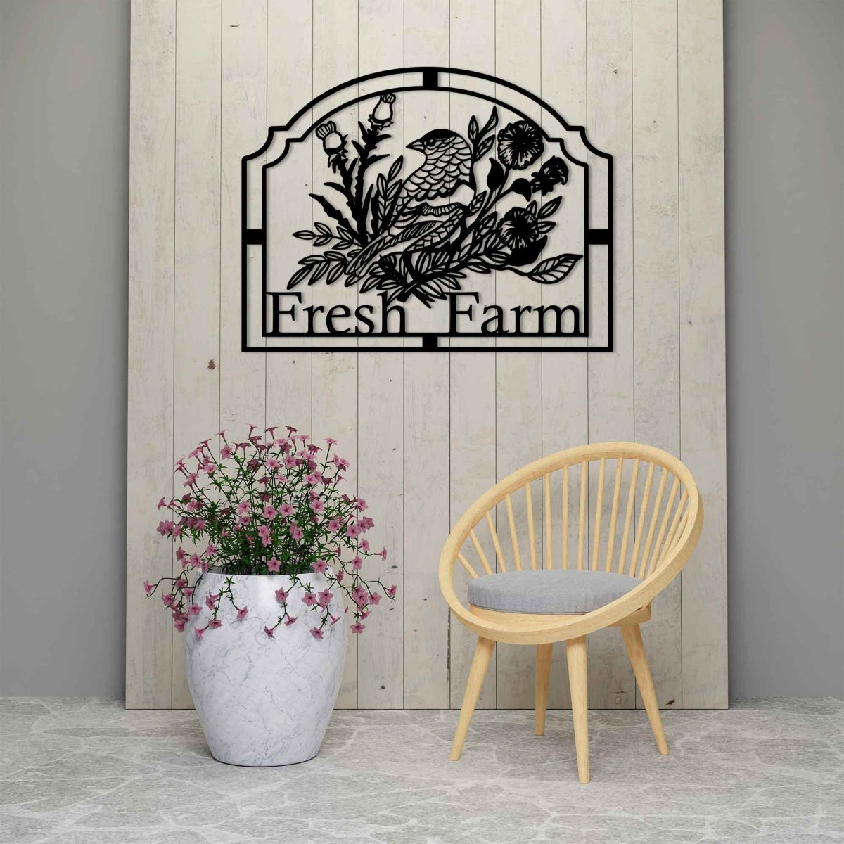 Metal Wall Farmhouse Name Sign - BrossHome Metal Wall Art